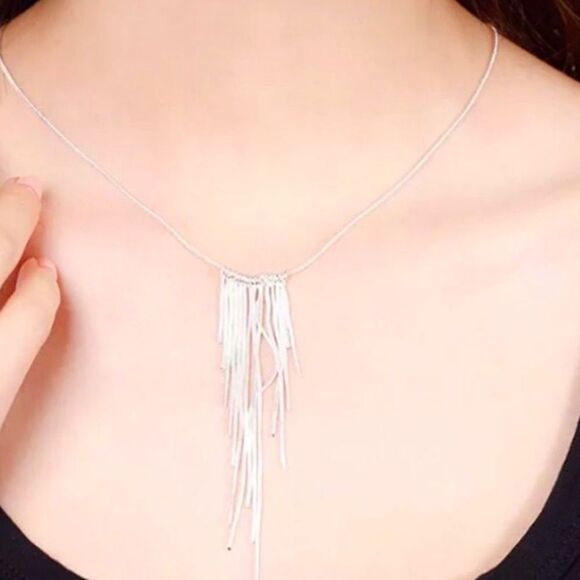 The Roaring 20’s 925 Silver retro fringe necklace - Picture 3 of 7
